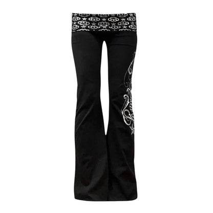 2000s Vintage style European American trendy subculture Millennium Gothic E-girl High Street slim fit versatile Casual long pant