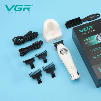 VGR Hair Trimmer Professional Brushless Motor Clipper Hair Cutting Machine Adjustable Charging Base Hair Trimmer for Men V-880