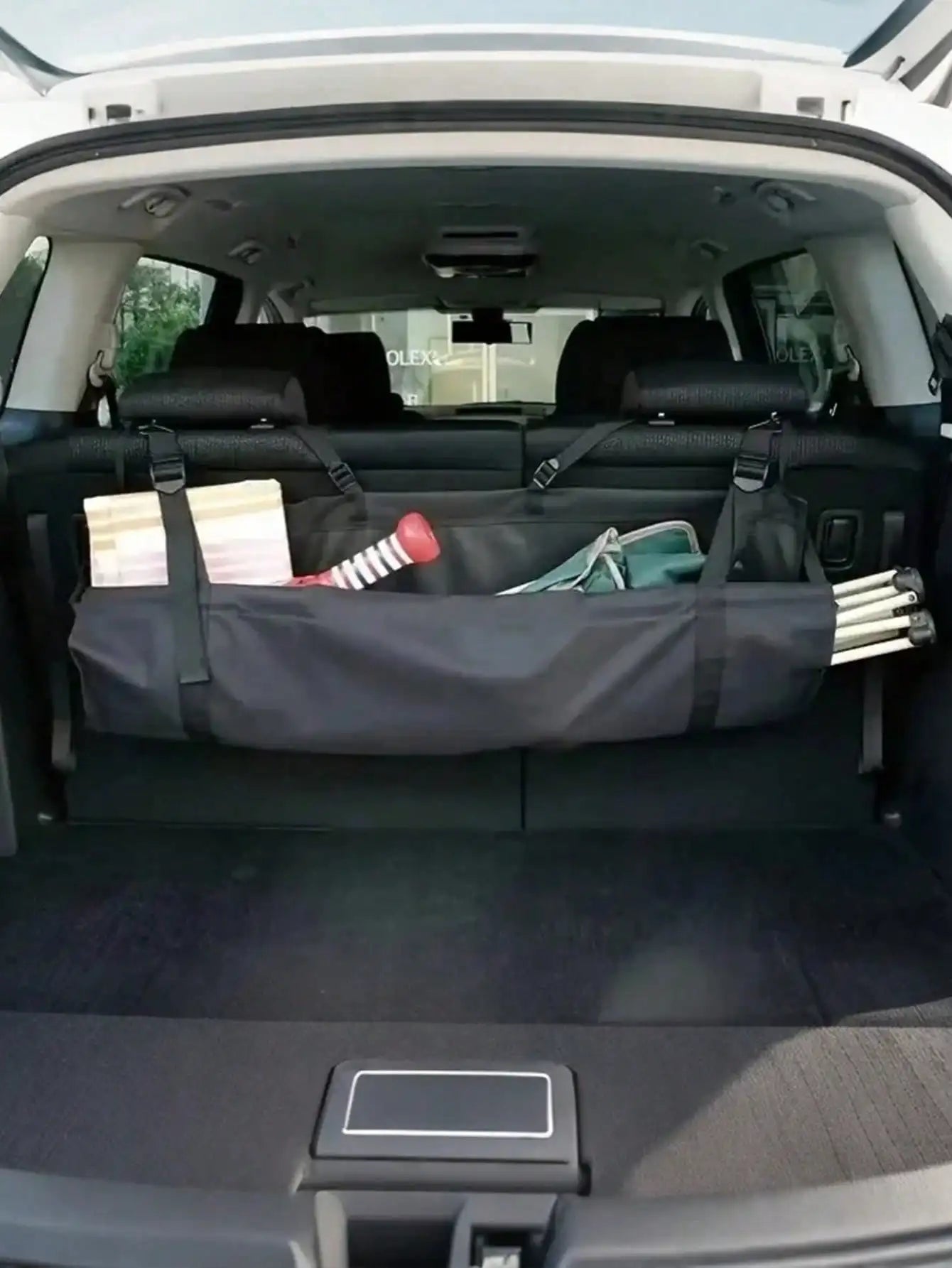1Pc Large-Capacity Car Trunk Organizer – 600D Oxford Fabric, Suitable for Camping, Hiking, Fishing, Road Trips & More.