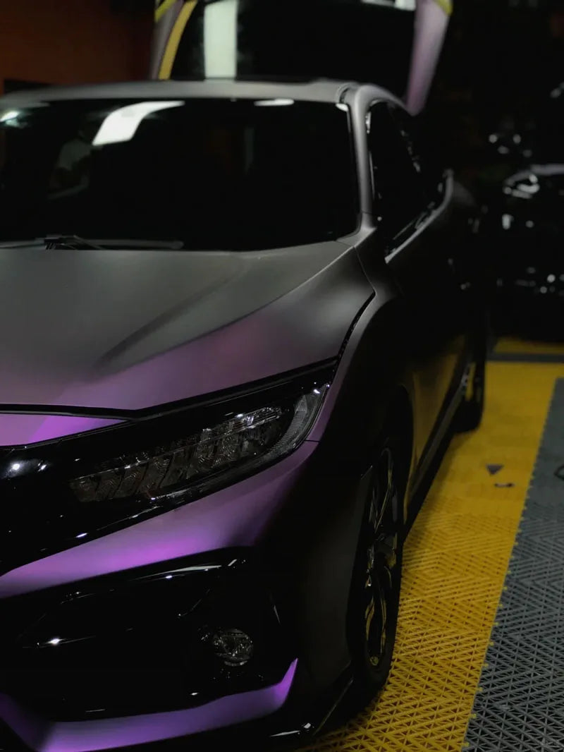 PET Ultra Matte Ghost Purple Vinyl Wrap Film Roll Self Adhesive Motorbike Car Wrapping Decal
