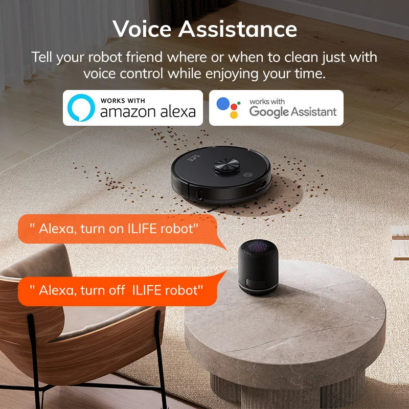 ILIFE T20s Ultra Robot Vacuum Cleaner with Self-Emptying Station, 10000Pa Suction, 4600mAh Battery, 300 Min Max Runtime