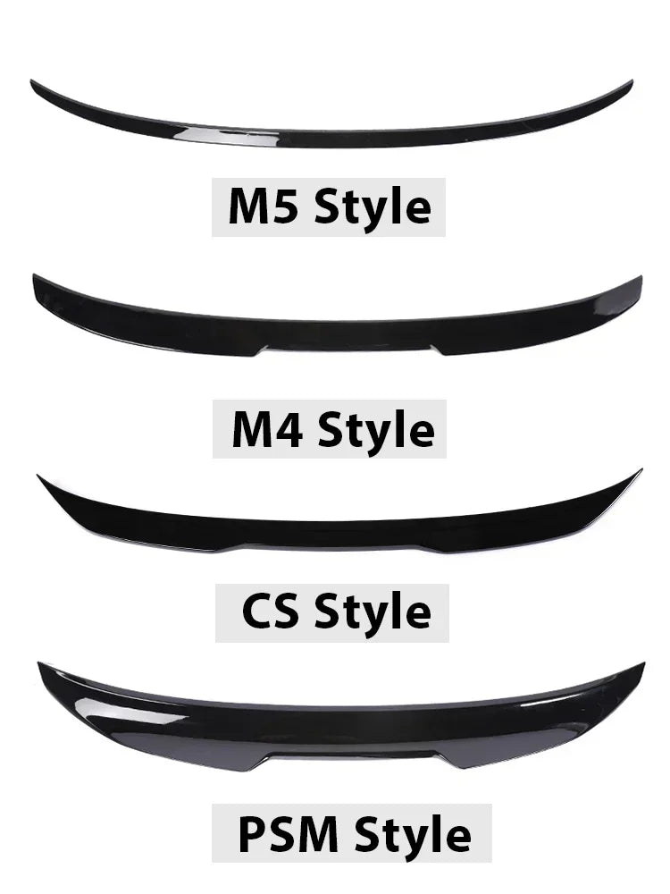 Rear Bumper Trunk Tail Lip M5 Roof Wing For BMW 5 Series G30 2017-2022 Gloss Black PSM M4 CS Style Boot Spoiler Carbon Fiber