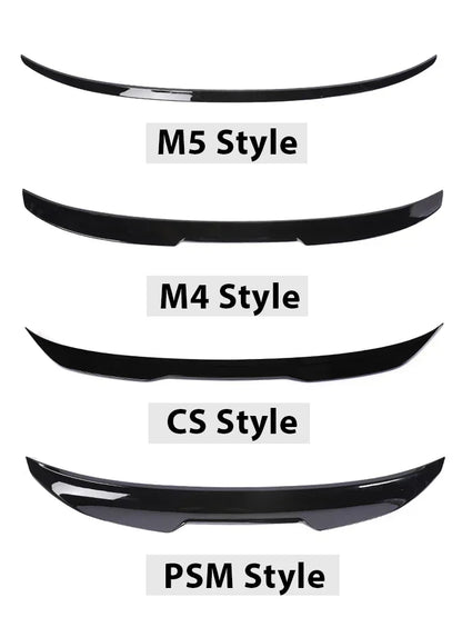 Rear Bumper Trunk Tail Lip M5 Roof Wing For BMW 5 Series G30 2017-2022 Gloss Black PSM M4 CS Style Boot Spoiler Carbon Fiber
