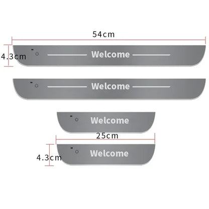 2/4pcs Car Customized Door Illuminated Sill Light Logo Projector Lamp USB Power Moving LED Welcome Pedal Scuff Plate Pedal Light