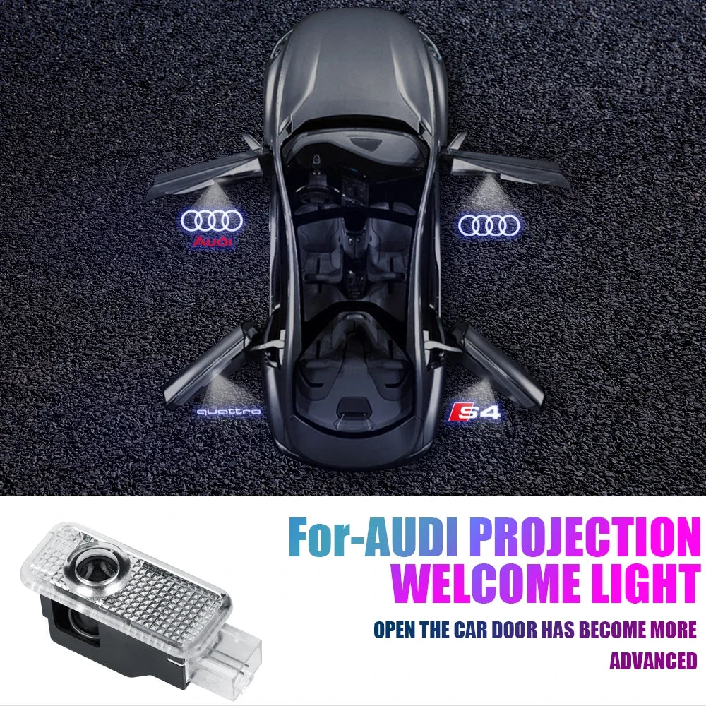 2Pcs HD Car Door Car sticker Lamp Car Door Welcome Light For Audi Sline Q3 A5 A7 A3 Q5 Q7 A4L RS Quattro S3 S4 S6 S5 S7 S8