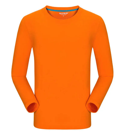 Custom logo cotton t-shirt Spring/autumn men T-shirt home men's long sleeved O-neck solid color casual T-shirts USA size XS-2XL