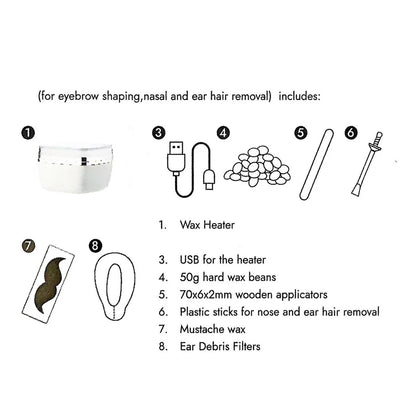 USB Mini Wax Heating Machine Wax Heater Kit  Melting Warmer Pot for Lips Eyebrow Nose Ear  Hair Remova For Men and Women