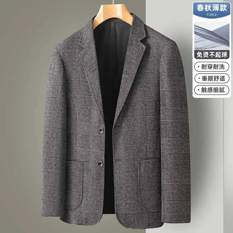 2025 New Business Dinner Gentleman Slim Gentleman Group Dress Fashion Men British Style Dress Best Man Plaid Plaid Plaid Blazer