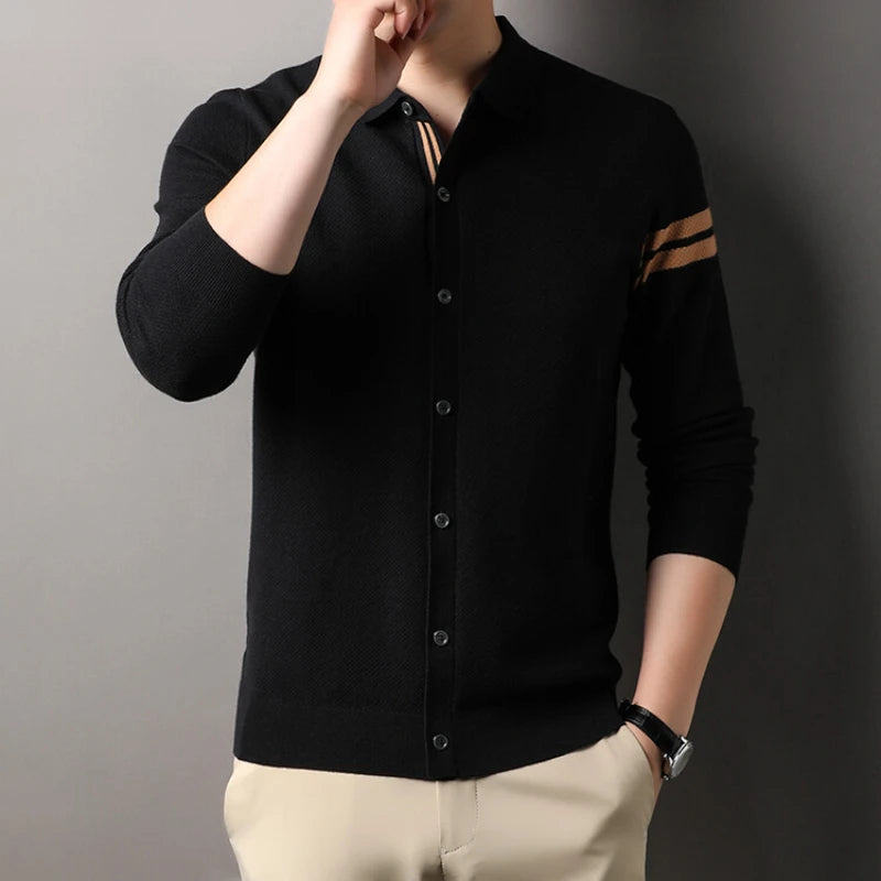 High-quality men's autumn warm long-sleeved sweater, daily commute pullover, stretchable.M-4XL