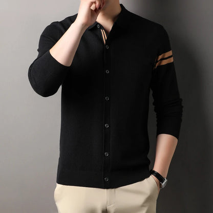 High-quality men's autumn warm long-sleeved sweater, daily commute pullover, stretchable.M-4XL