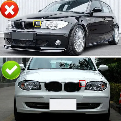 Suitable for BMW E81 E87 2008-2011 Front Bumper Double Kidney Grille, Racing Style Grille, Bright Black Car Replacement Parts