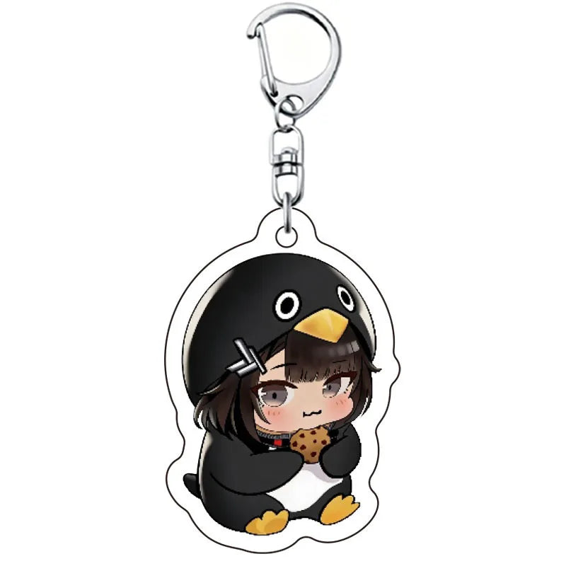Gugugaga Penguin Keychains Anti-stress Keycap Keychains Cute Penguin Girl Keyrings Bag Charms Gifts 키캡