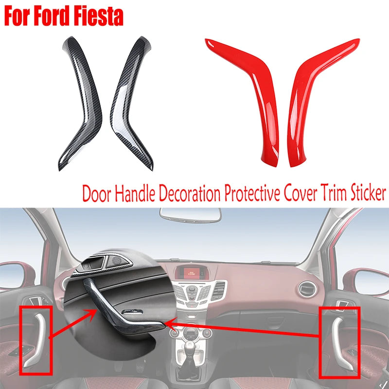 For Ford Fiesta 2009-2013 2012 2011 2010 Door Handle Decoration Protective Cover Trim Sticker