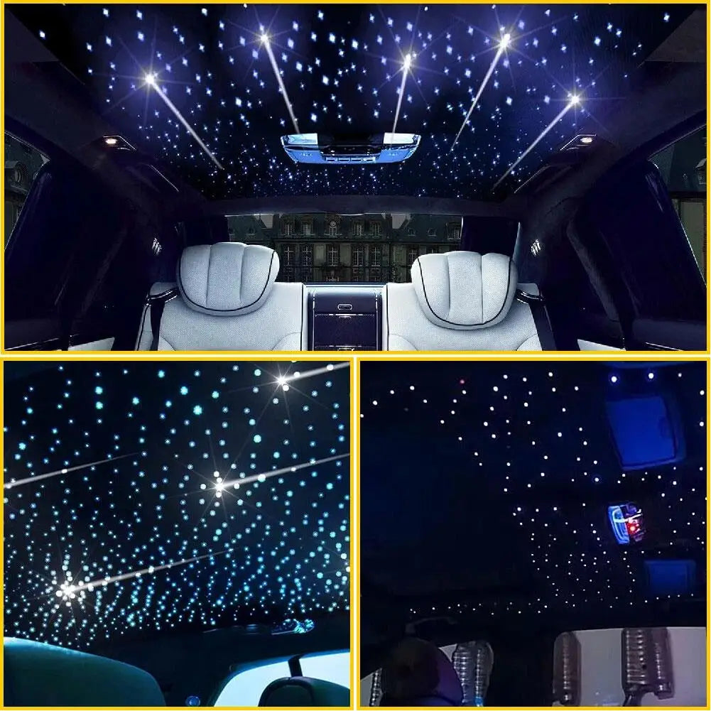Car Starry Sky Light Auto Home Fiber Optic Lights Atmosphere Lamp Music Control Ceiling Lights RGB 12W 1/2 Interface 8Color LED