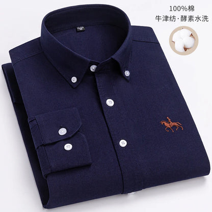 Fashionable Cotton Men's Shirt Long-Sleeved Oxford Soft Comfortable And Breathable Classic Versatile Business Casual Men's Shirt