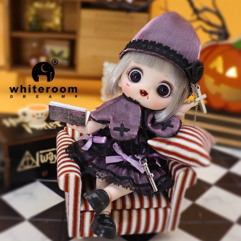 Ob11 Bjd Doll Dolls For Girl 14cm Halloween Collectible Limited Edition Dress Bloody Makeup Cute Christmas Gift Pig Boy Magician