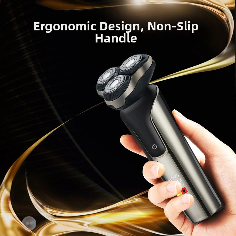 Men's Electric Shaver Wet Dry Shaver with 3-Blade Cutting System Reciprocating Waterproof Shaver Beard Trimmer USB Rechargeable