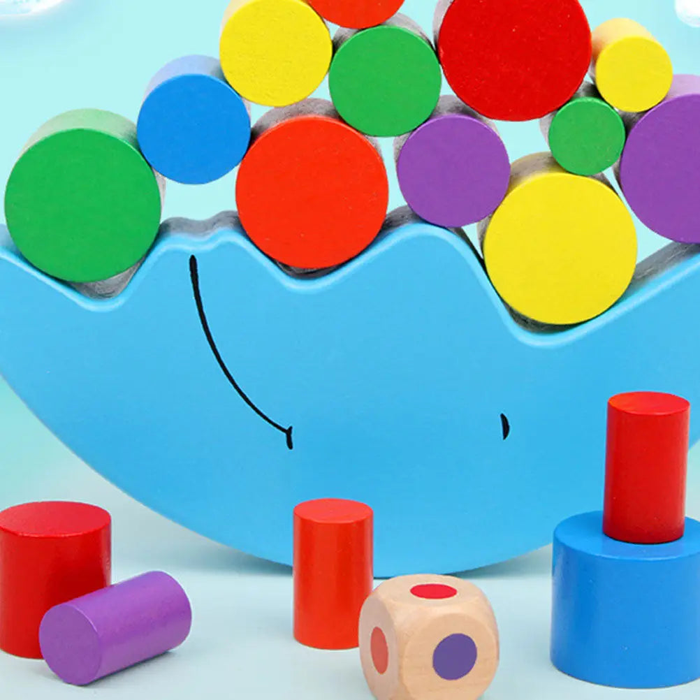 Wooden Balance Building Block Moon Boat Colorful Stacking Early Education Game Parent Child Interaction Activity for Kids