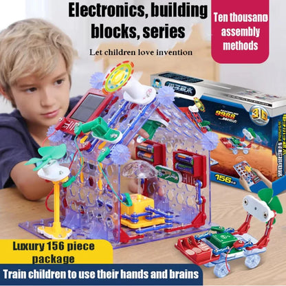 Puzzle New Circuit Electronic Building Blocks Scientific Experiment Education Children Assemble Toys Electronic Exploration 8+