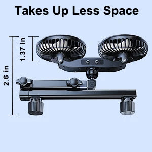 Hipacool 2024 Upgrade Car Fan Plug-in Or Battery Dual-Head Fan Strong Wind Quiet Sound Car Storgae Hook Flexible Car Cooling Fan