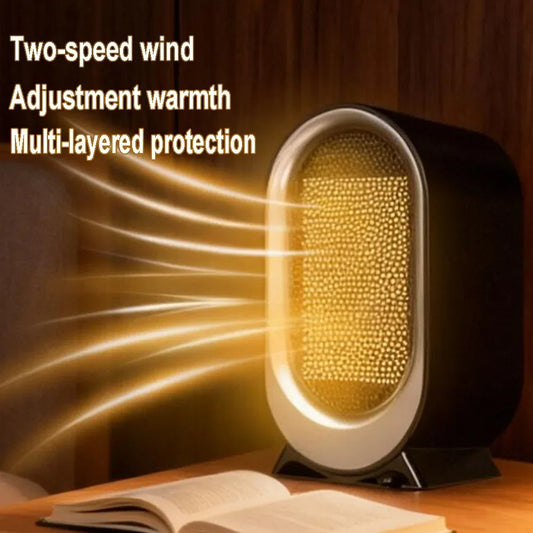 1200W Portable Electric Heater Mini Desktop Fan Heater Smart Hot Air Blower for Home Bedroom Office Winter Warmer