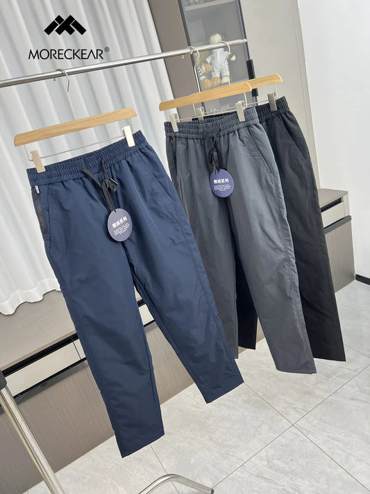 Rare Find! Goose down Series! Men's Winter Lightweight Warm Outdoor Casual down Pants Trendy Straight Leg Long Trousers