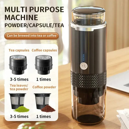 Wireless Espresso Machine Travel Coffee Maker Small Rechargeable Coffee Machine for Camping RV Hiking Capsul Suitable