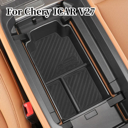 For Chery iCAR V27 2026 Silicone Central Control Lower Storage Box Interior Storage Privacy Box Modification Accessories
