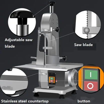 Stainless Steel Saw Bone Machine Commercial Electric Cutter Multi-function Frozen Meat Fish Ribs Slicers Cutting Machine