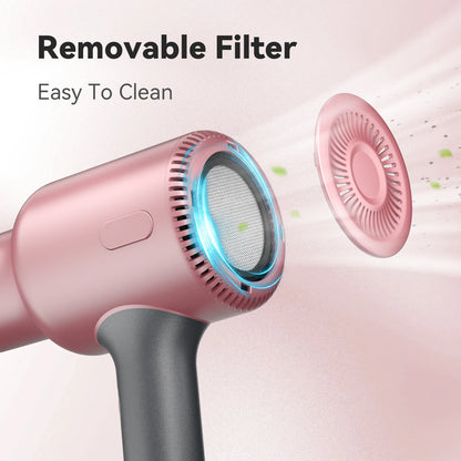 1600W Professional Hair Dryer with 3 Attachments 2 Wind Speeds Ionic Blow Dryer Fast Drying Hairdryer for Home Travel