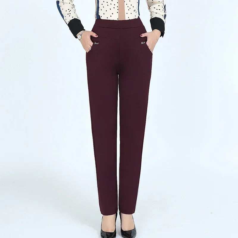 Women's High Waist Elastic Cargo Fit Pants, Lady Pencil Pants, Streetwear, Y2K Clothing, Traf Official Store Sets, Autumn Clothe