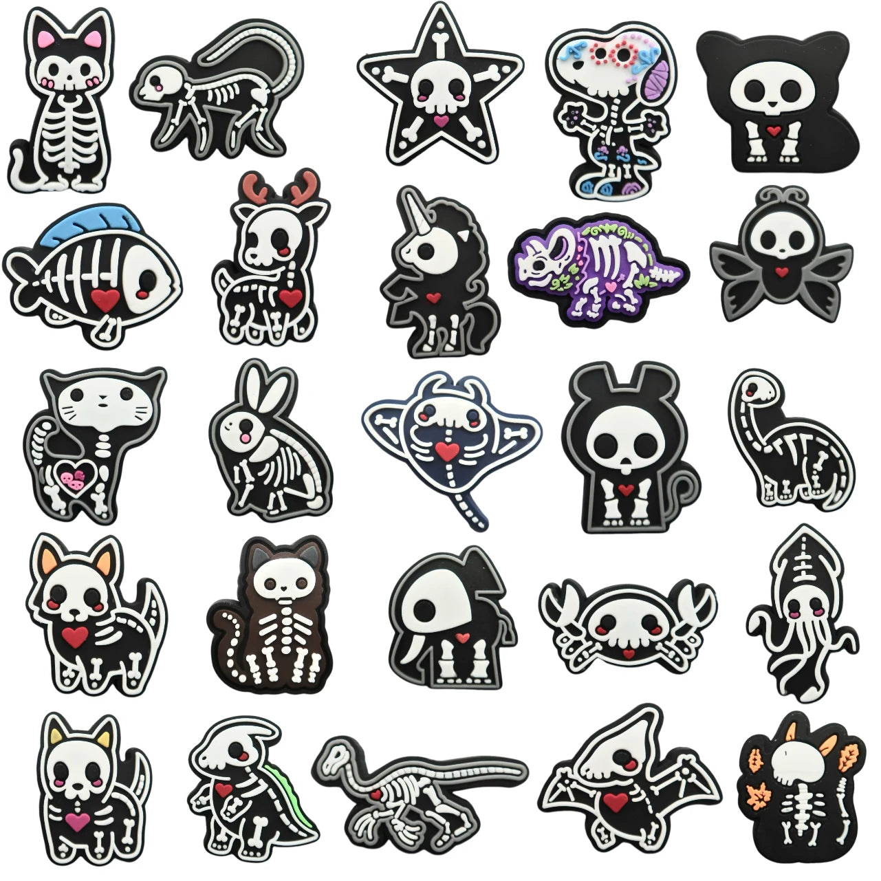 25-100PCS X-ray Animals Shoe Charms For Sandals,Shoe Decoration Accessories Shoe Pins Great Gift For Men Wom
