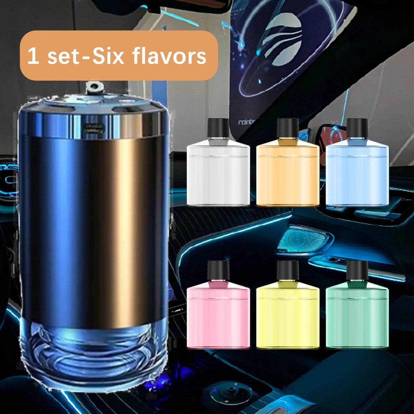 XMSJ Level 5 Adjustable Smart Car Air Freshener USB Charging Car Fragrance Diffuser Air Freshener Essential Oil Fragrance Gift