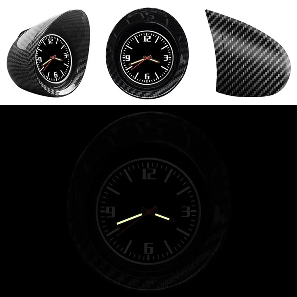 Luminous Quartz Clocks Carbon Fiber Car Styling Watch Auto car electronics MIni Dashboard Clock car accessories waterproof clock