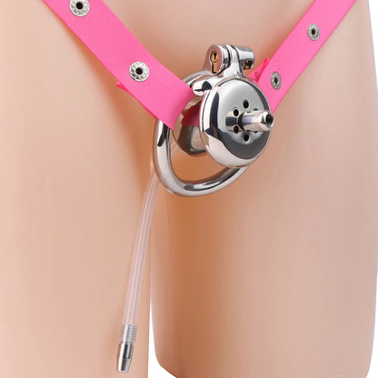 FRRK 268 Flat Button Sissies Male Chastity Cage, 240 Steel Urethral Inverted Chastity Belt, Slave Man Sex Toy Anti-Cheating