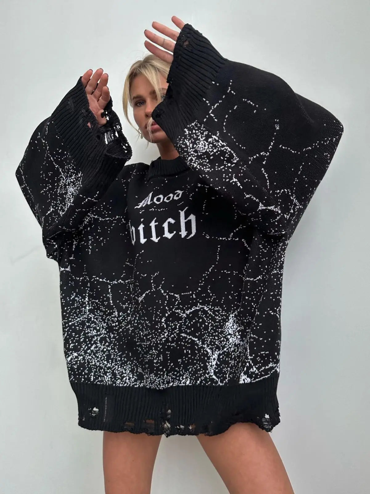 2023 Harajuku Women's Oversized Knitwear Sweaters Tops Trendy Jumpers Comfortable Fit Fashionable Ladies' Sweatshirts