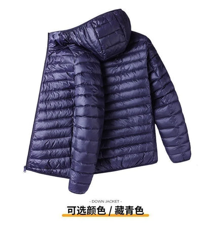 Ultra-Light down Cotton Jacket Men's Spring Fashion Slim Fit Long Sleeve Warm Casual Style Pure Color Youth Popular Clothing