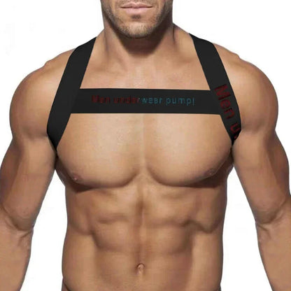 Men's Sexy Muscle Shoulder Straps Elastic Band Harness Chest Bodybuilding Straps Fashion Elastic Fun Decorative Shoulder Strap