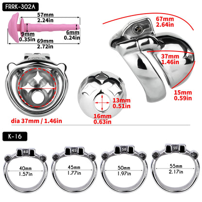 FRRK Meteor Small Mouth Sissies Male Chastity Cage Detachable Silicone Urethral Catheter Adult BDSM Belt SM Sex Tooys For Man
