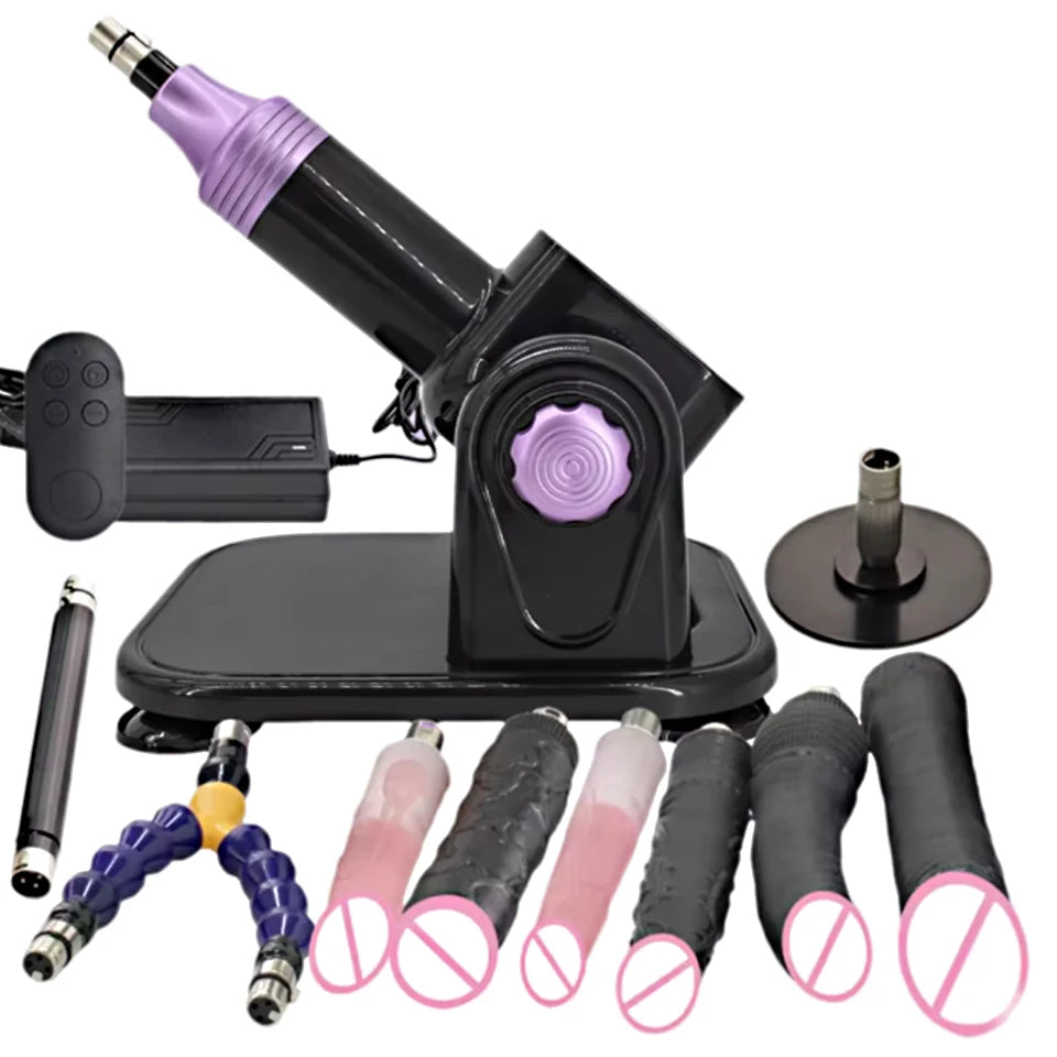 60W Automatic Sex Machine with Big Black Dildo for Women Love Machine Masturbation Pumping Gun for Couple Men Sex Toys