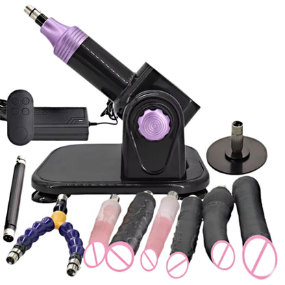 60W Automatic Sex Machine with Big Black Dildo for Women Love Machine Masturbation Pumping Gun for Couple Men Sex Toys