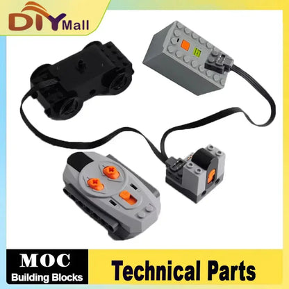 MOC Power Functions Extension Kit High-Tech Motor Battery Box Remote for Smart Brick Construction Major Brand Compatible