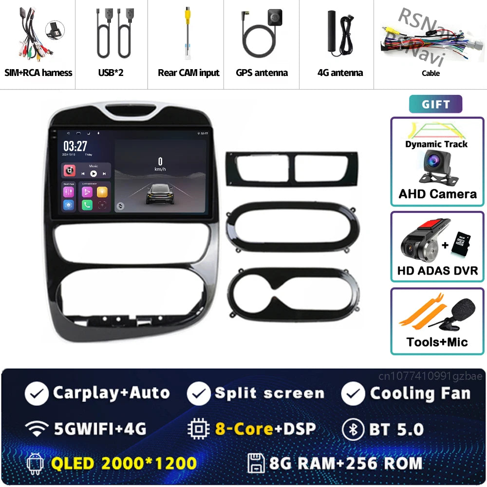 Android 15 Carplay Auto WIFI+4G For Renault Clio 3 4 2012 2013 2015 - 2018 Car Radio GPS Stereo Multimedia Player 2din Wireless
