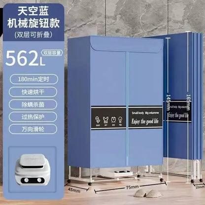Foldable High-Power Clothes Dryer: Home Silent Anti-Mite Sterilization – Rapid Drying for Rainy Seasons