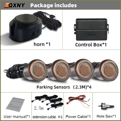 Professional Front Parking Sensor Kit Auto Parktronic Vehicle Assistant System Buzzer Alarm Volume Can be Adjusted Universal