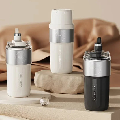Insulated Juicer Double Layer Vacuum 304 Stainless Steel Juicers 350ml USB Charge Portable 26 Blades Strong Power Freesh Juicer