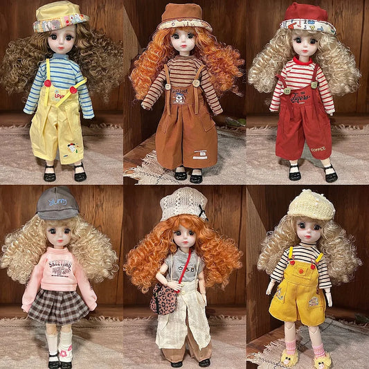 30cm 1/6 Fashion Girls Dress Up Doll Movable 20 Joints Cute Sweet Face Festival Gift with Clothes Shoes BJD Princess Doll Toy