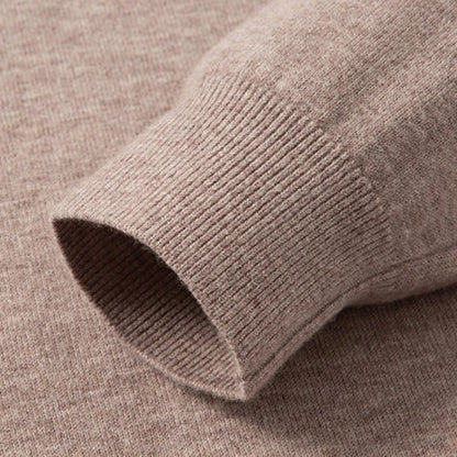 100% Australian Merino Wool Sweater, 350g Thickened High-Neck Zip-Up, Thermal Breathable