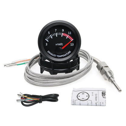 2'' 52mm Racing Car Indicator Water Temp Gauge Oil Temp Meter Voltmeter Oil Press Vacuum Boost Air Fuel Ratio EGT Instrument