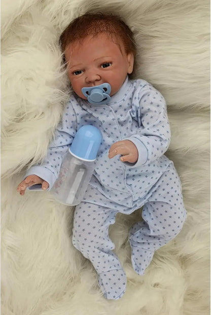 52cm Realistic Reborn Doll Soft Silicone Vinyl Handmade Newborn Baby Doll with Monkey Puppet